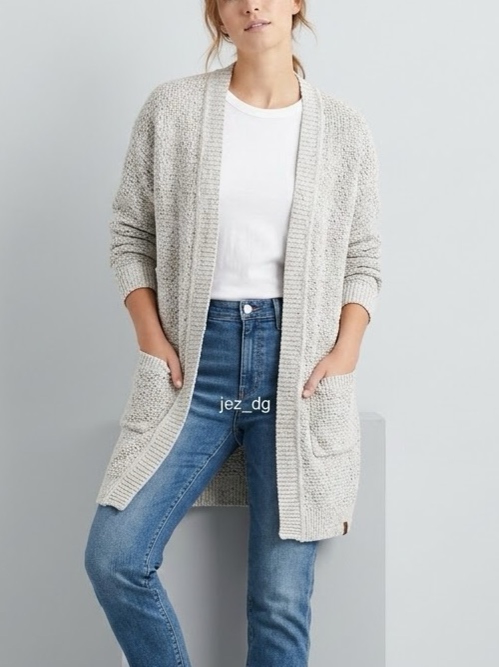 K047 ROOTS Long Knit Cardigan